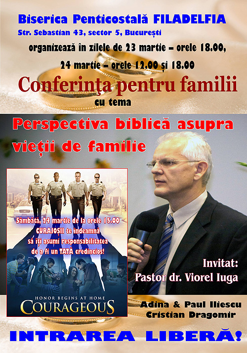 Conferinţă pentru familii la Biserica Filadelfia Bucureşti
