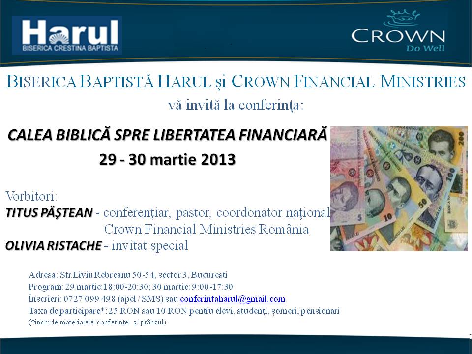 Conferinta “Calea biblică spre libertatea financiară”
