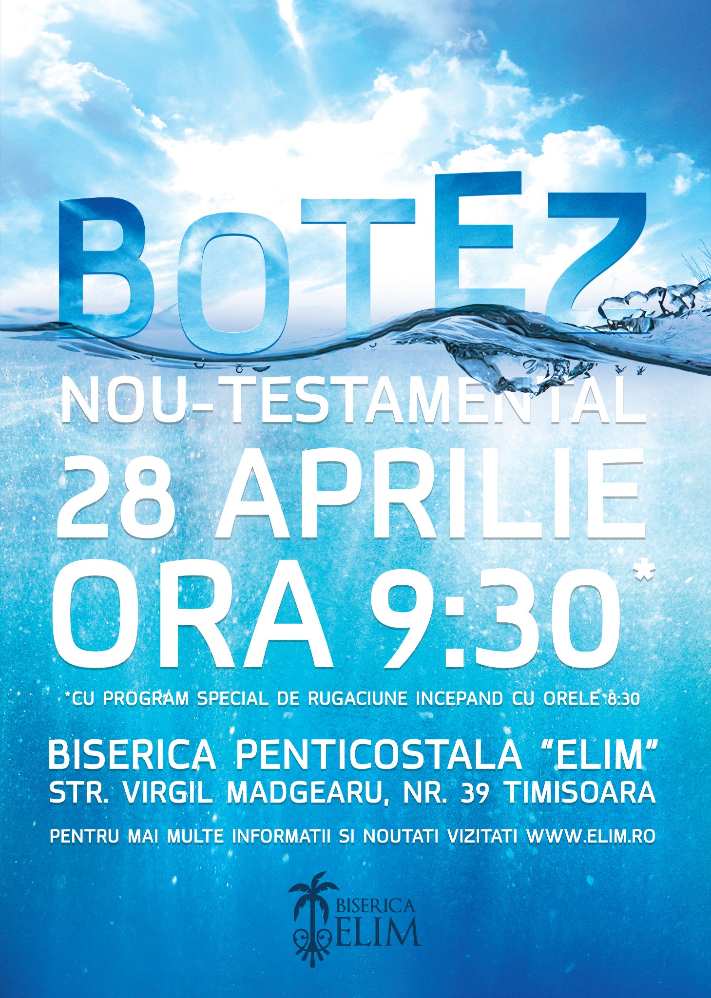 Botez Nou-Testamentar la Biserica Penticostală Elim, Timișoara