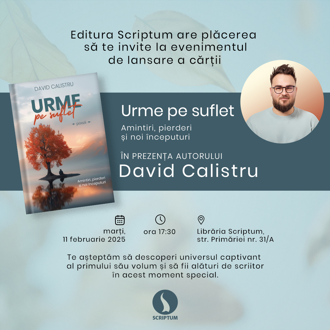 Urme pe suflet - lansare de carte la Scriptum Oradea