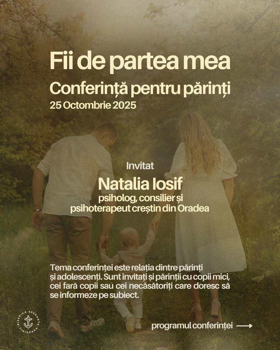 Fii de partea mea - conferință pentru părinți