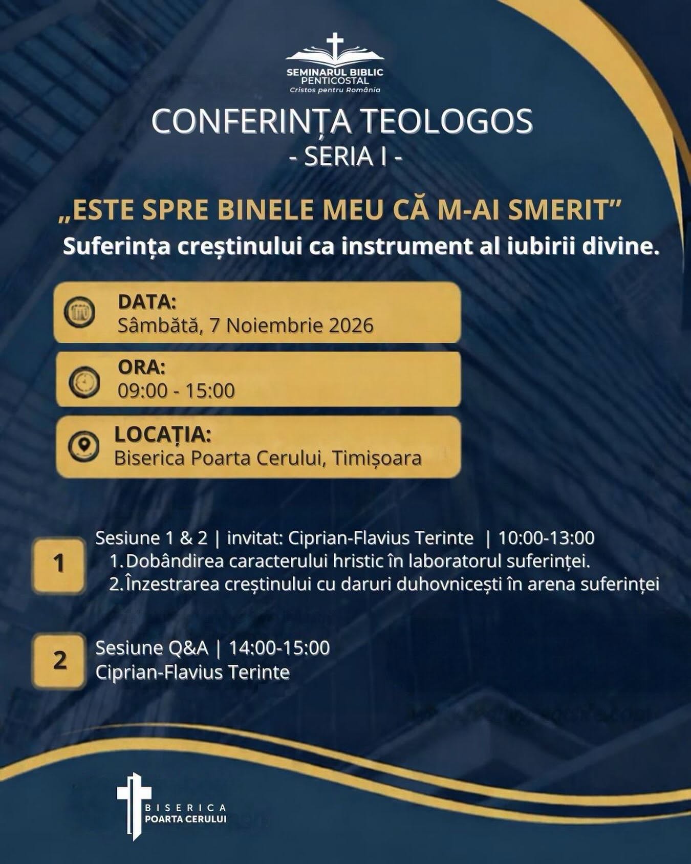 Conferința TeoLogos – „Este spre binele meu că m-ai smerit” - prima ediție