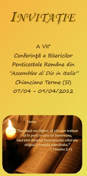 A VII-a Conferinţă a Bisericilor Penticostale Române afiliate la Assemblee di Dio in Italia