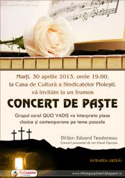 Concert de Paste cu grupul coral QUO VADIS la Ploiesti 