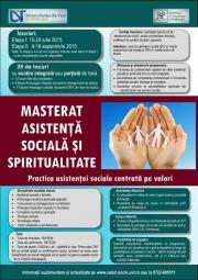 Înscrieri masterat asistență socială și spiritualitate: 35 locuri subvenționate