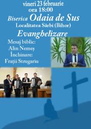 Evanghelizare: Biserica penticostală Odaia de Sus din localitatea Sârbi (Bihor)