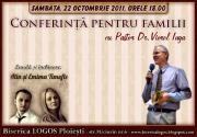 Conferinta pentru familii cu Pastor Dr.Viorel Iuga la Biserica LOGOS Ploiesti