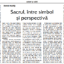 Sacrul, între simbol și perspectivã